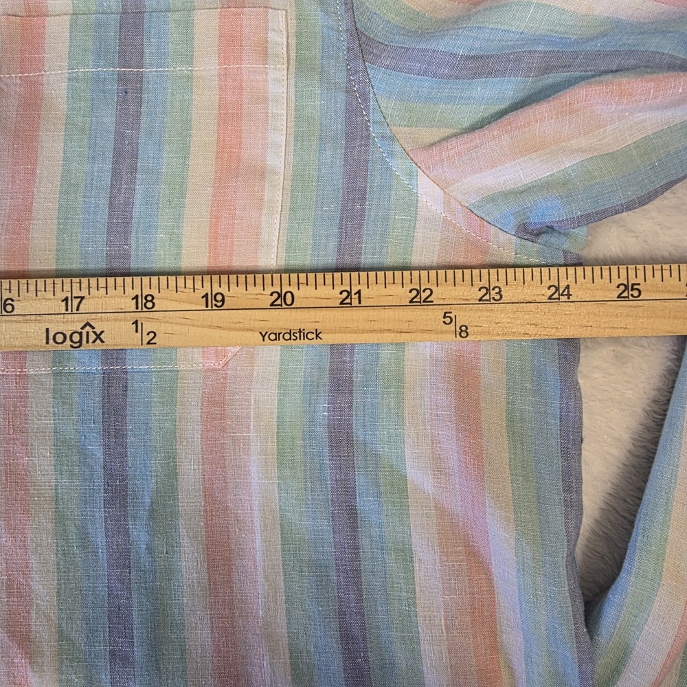 Tommy Bahama Multicolor Striped Shirt Men Xl Long Sleeve Button Down Linen Blend - Picture 7 of 9